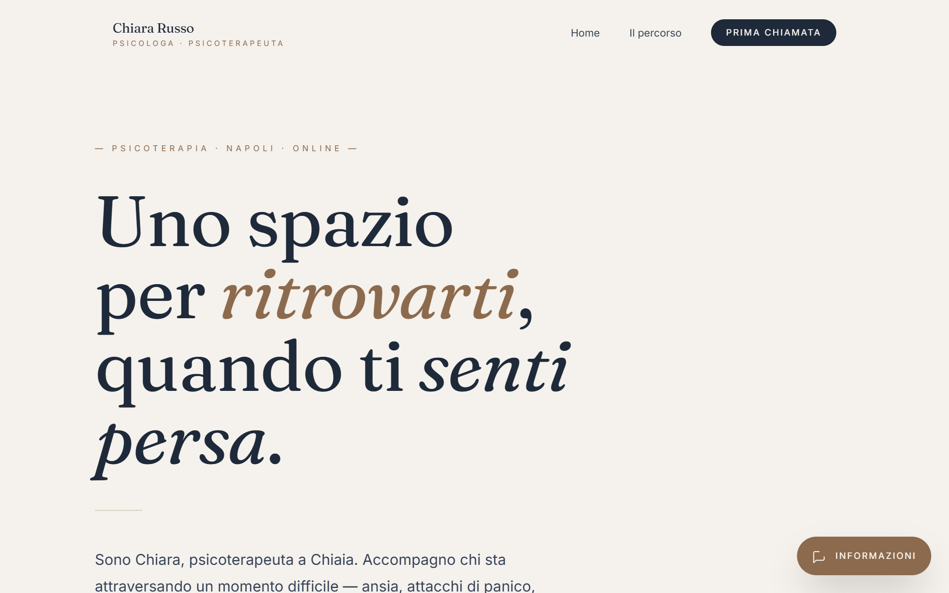 Anteprima del sito Dott.ssa Chiara Russo